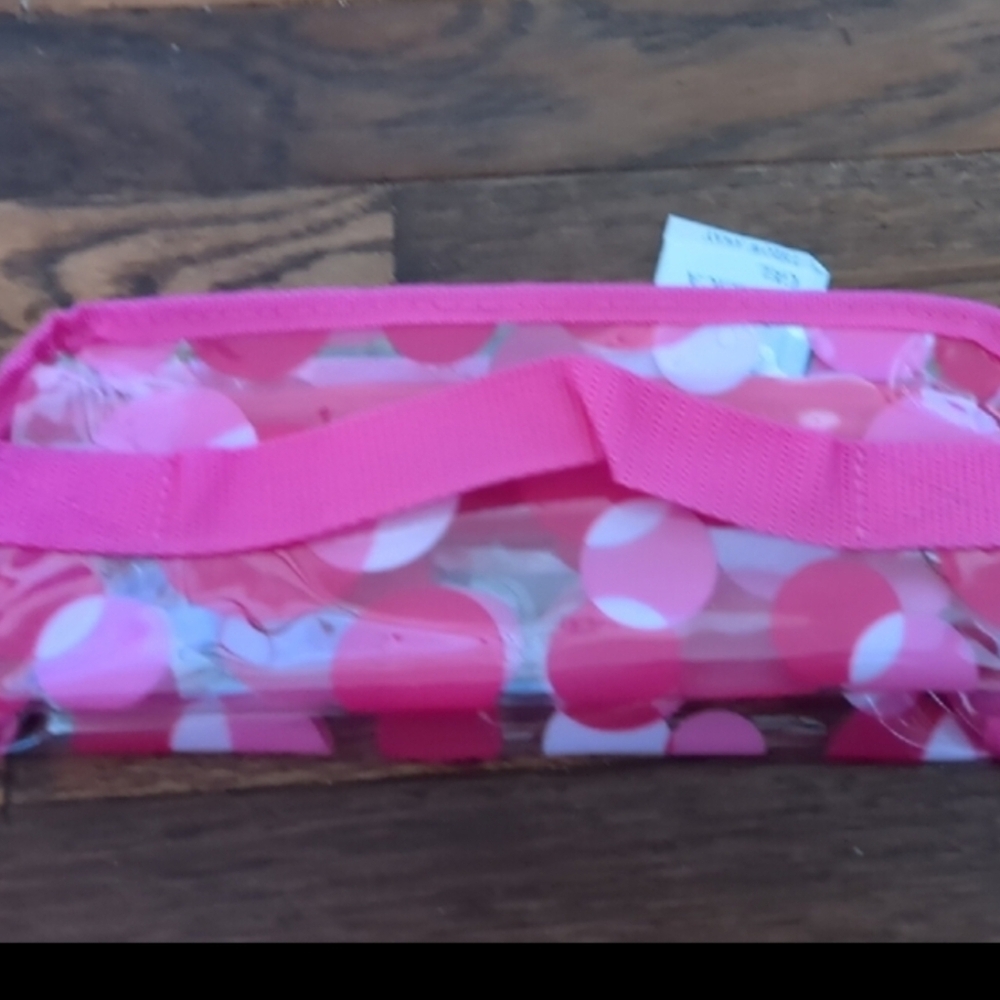 🩷Avon Pink Polka Dot Cosmetic Bag